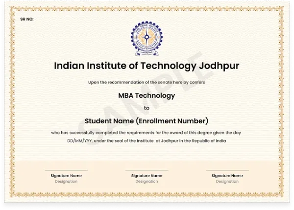 Sample certificate