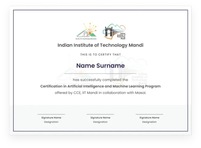 Certification by CCE, IIT Mandi