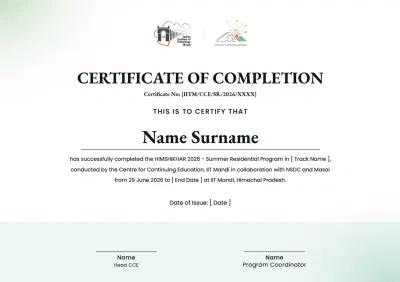 Completion certificate